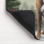 Tapis De Souris Boxer dans la neige de Noël (Coin)