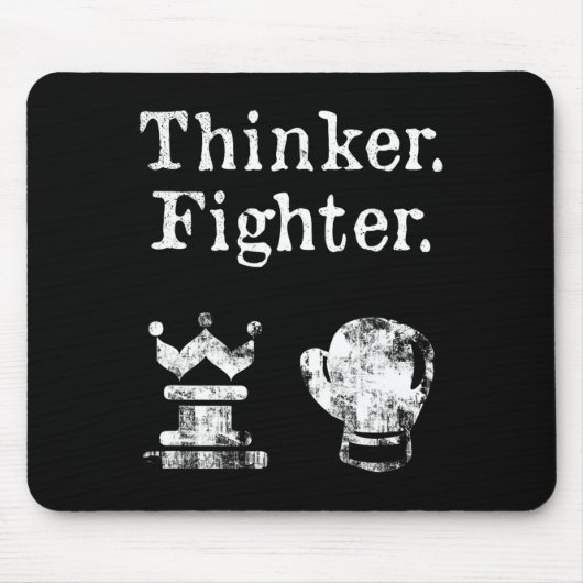 Tapis De Souris Boxer d'échecs Thinker Boxer Chess Gif d'échecs (Devant)