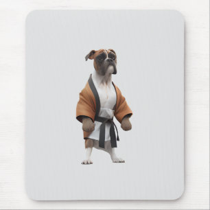 Tapis De Souris Boxer Dog Jouer Karate, Karate Champion Boxer Dog