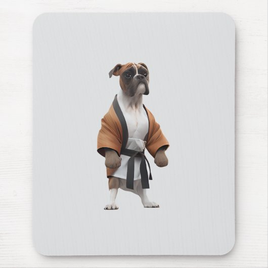 Tapis De Souris Boxer Dog Jouer Karate, Karate Champion Boxer Dog  (Devant)