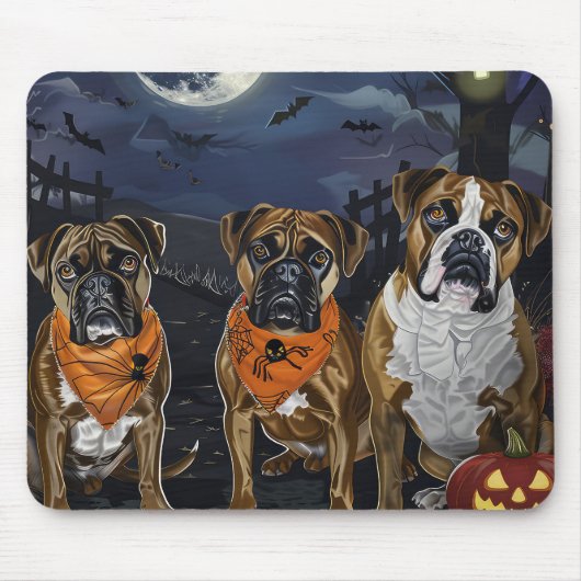 Tapis De Souris Boxer Halloween Épouvantable (Devant)
