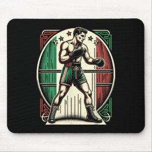 Tapis De Souris Boxer italien - Drapeau de boîte Vintage Italie