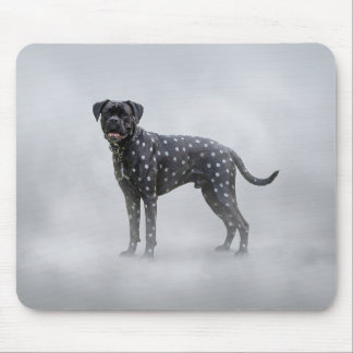 Tapis De Souris Boxer noir de fantaisie avec pois argentés