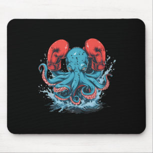Tapis De Souris Boxer Octopus Lover Ocean Sea Creature Kickboxing