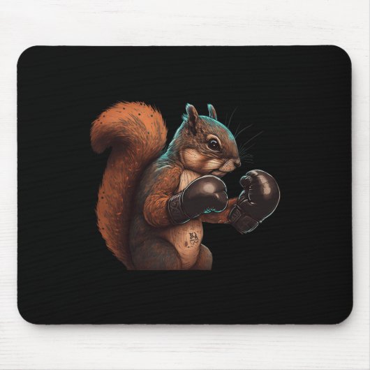 Tapis De Souris Boxer Squirrel Boxer Gants Boxer Kickboxing Mixed (Devant)