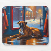 Tapis De Souris Boxer with Christmas Lights Holiday (Devant)