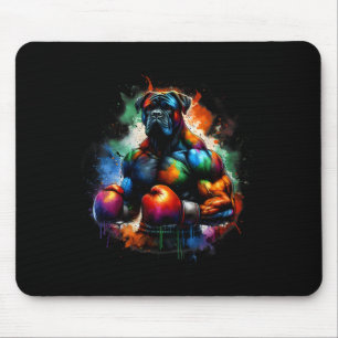 Tapis De Souris Boxeur de boxe anglaise ou de kickboxing drôle écl