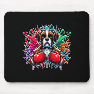 Tapis De Souris Boxeur drôle de kickboxing amateur de peinture de
