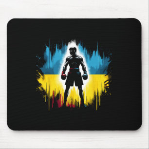 Tapis De Souris Boxeur ukrainien Boxeur de boxe patriotique Ukrain