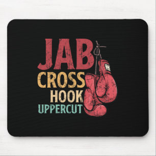 Tapis De Souris Boxeuse Jab Cross Hook Uppercut Travail Kickboxing