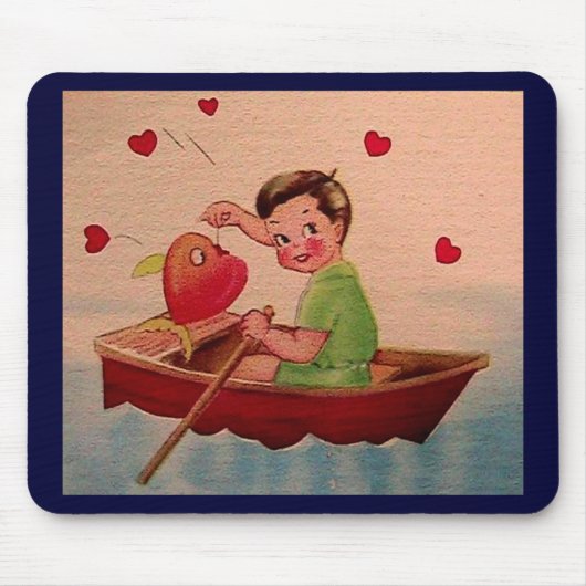 Tapis De Souris Boy Holding Heart in Boat (Devant)