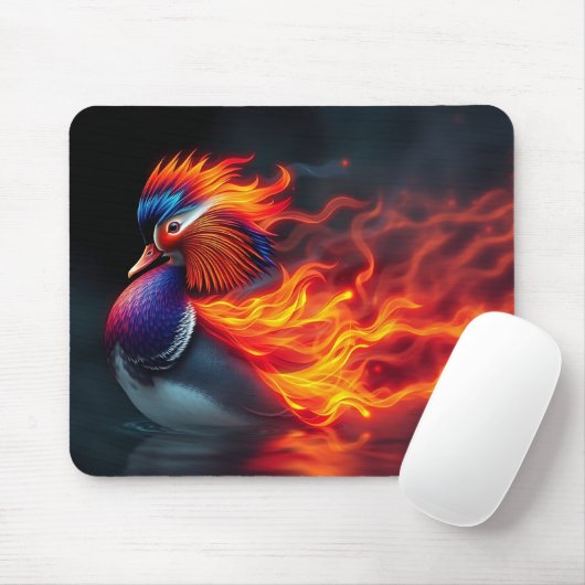 Tapis De Souris Boyon de flamme éblouissant canard mandarin chaud (Avec souris)
