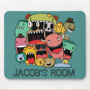 Tapis De Souris Boys Room Street Art mignon Monster Illustration