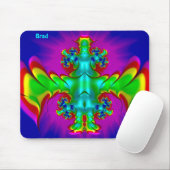 Tapis De Souris BRAD ~ Zany Hot Red, Green, Blue et Yellow ~ (Avec souris)