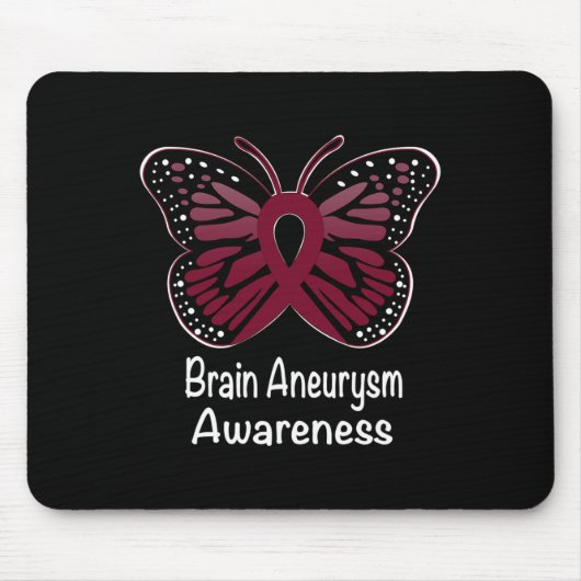 Tapis De Souris Brain Aneurysm Awareness Warrior Support Burgundy (Devant)