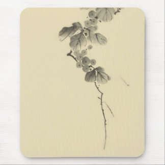 Tapis De Souris Branche avec Feuilles & Berries Hokusai Fine Art