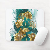Tapis De Souris Branche avec Feuilles d'or Ginko Biloba (Avec souris)