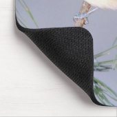 Tapis De Souris Branche couverte de neige d'oiseaux (Coin)