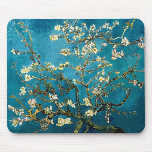 Tapis De Souris Branches d'amandes en Fleur Mousepad (Devant)