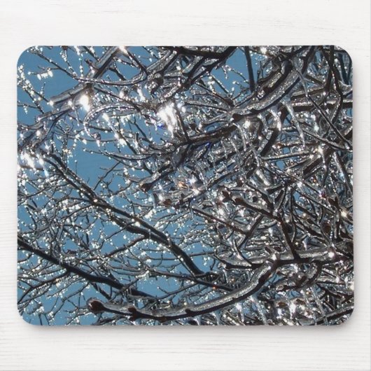 Tapis De Souris Branches d'arbre couvertes en glace (Devant)