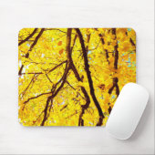 Tapis De Souris Branches d'automne - jaune or (Avec souris)