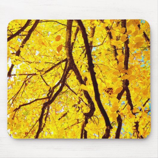 Tapis De Souris Branches d'automne - jaune or (Devant)