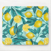 Tapis De Souris Branches de citron bleu et jaune (Devant)