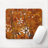 Tapis De Souris Branches de Feuilles d'érable I Orange Automne (Avec souris)
