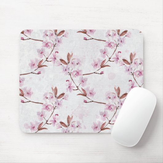 Tapis De Souris Branches de fleurs de cerisier de printemps (Avec souris)