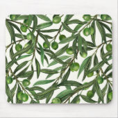 Tapis De Souris Branches d'olive sur blanc (Devant)