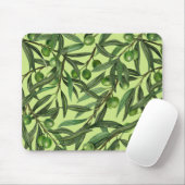 Tapis De Souris Branches d'olive sur le vert miel (Avec souris)