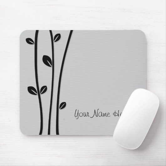 Tapis De Souris Branches noires en feuilles (Avec souris)