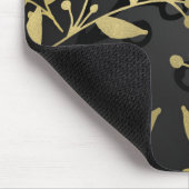 Tapis De Souris Branches Rustiques Modernes Botaniques Noir & Or (Coin)