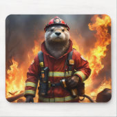 Tapis De Souris **"Bravoure éclatante : Le pompier Otter"** (Devant)