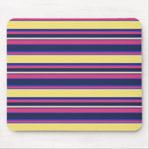 Tapis De Souris Brayures rose, jaune et bleue