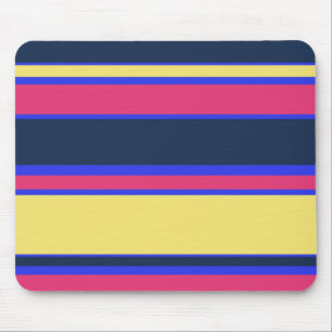 Tapis De Souris Brayures rose, jaune et bleue