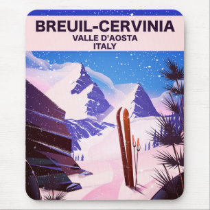 Tapis De Souris Breuil-Cervinia, Valle d’Aosta, Italie, affiche 