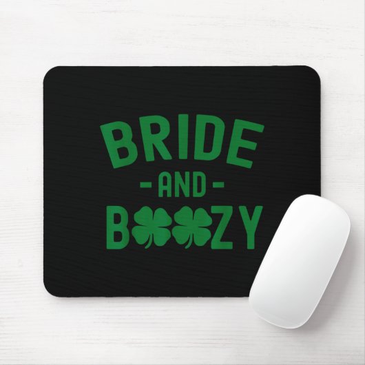 Tapis De Souris Bride And Boozy Irish St Patrick's Day Funny Shamr (Avec souris)
