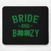 Tapis De Souris Bride And Boozy Irish St Patrick's Day Funny Shamr (Devant)
