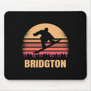 Tapis De Souris Bridgton Maine Snowboard Outdoor Vintage Me Ret