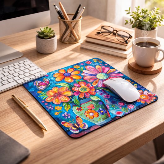 Tapis De Souris Bright Colorful Floral