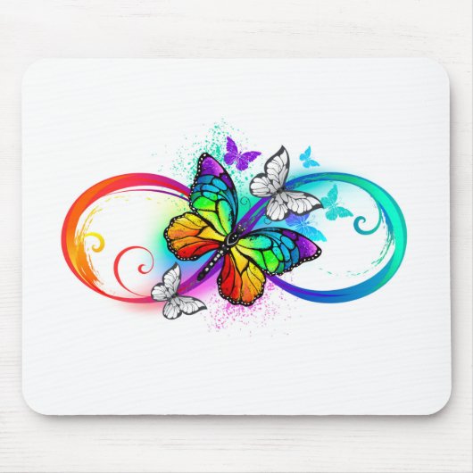 Tapis De Souris Bright infinity with rainbow butterfly (Devant)
