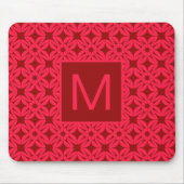 Tapis De Souris Bright Red Ornate Pattern Monogrammed (Devant)