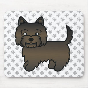 Tapis De Souris Brindle foncé Cairn Terrier mignon chien de dessin