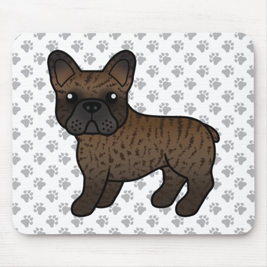 Tapis De Souris Brindle French Bulldog mignon chien de dessin (Devant)