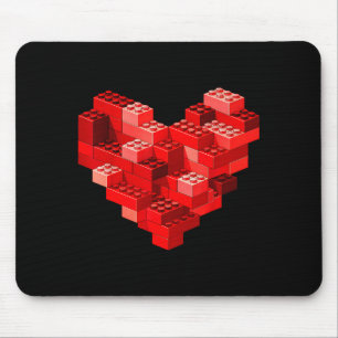 Tapis De Souris Briques de blocs de construction de coeur de la Sa