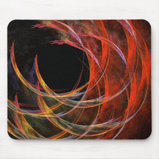 Tapis De Souris Briser le Cercle Vortex de Feu Art Abstrait (Devant)