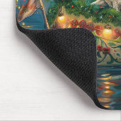 Tapis De Souris Brittany Spaniel Noël Festive Voyage (Coin)