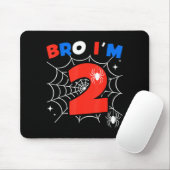 Tapis De Souris Bro I'm 2 Sder Web Theme 2nd Birthday Party Two Ye (Avec souris)