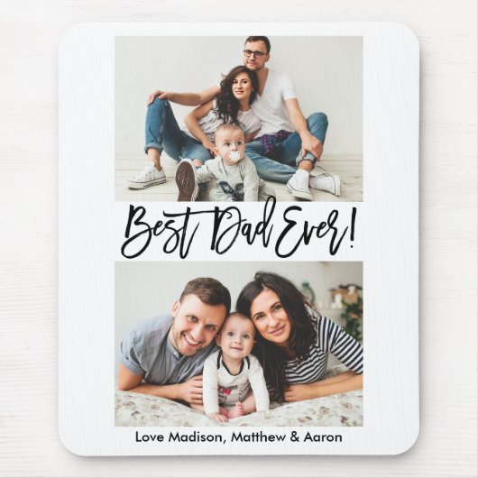 Tapis De Souris Brochure moderne Script Best Papa Ever 2 Photo (Devant)